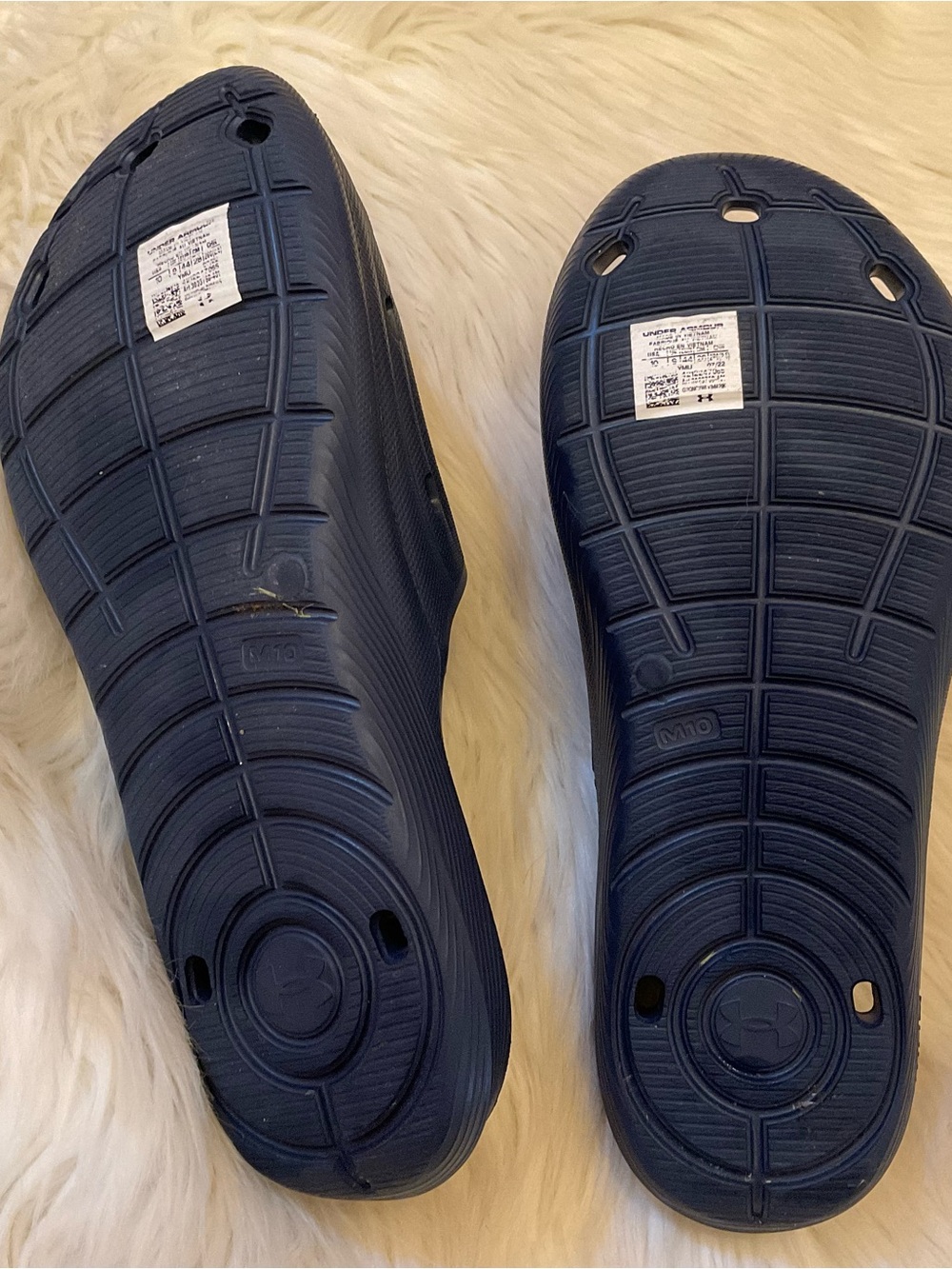 Under Armour Men’s Navy Blue Slides - Size 10 - Picture 9 of 10